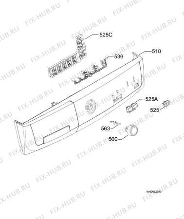 Взрыв-схема сушильной машины Zanussi ZDC47100G - Схема узла Command panel 037